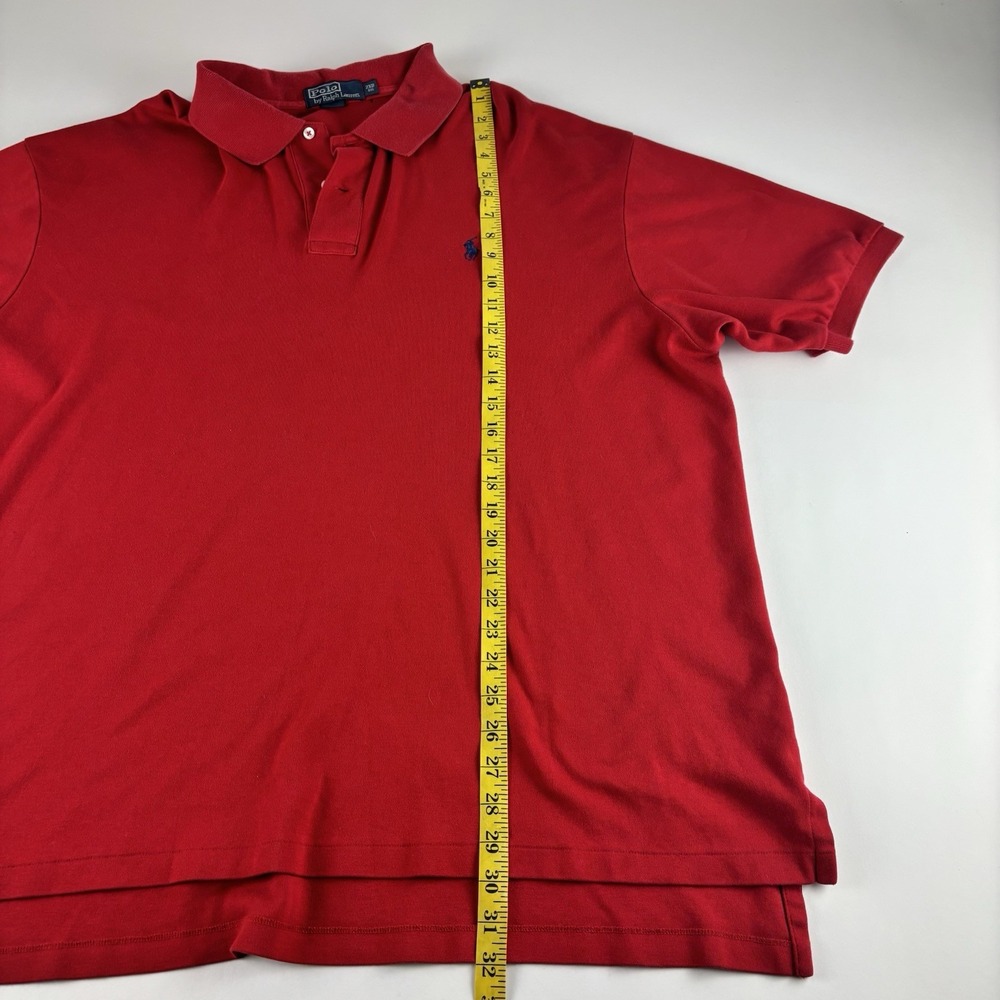 Polo Ralph Lauren Classic Fit Cotton Solid Red Polo Shirt Men's Size 2XB - Picture 7 of 9